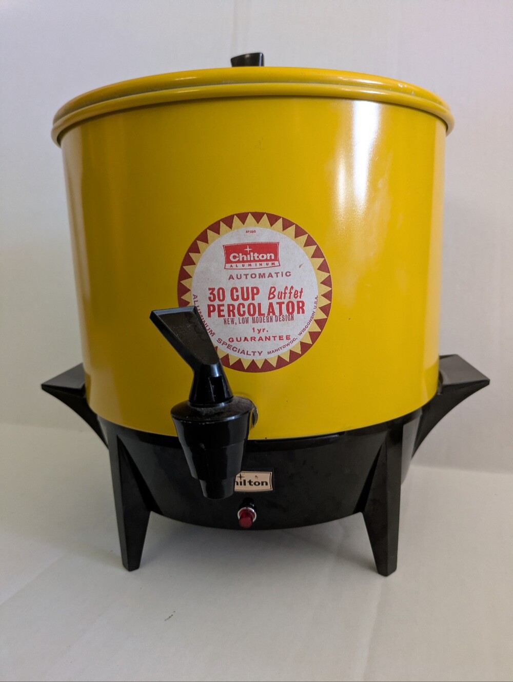 Chilton Yellow 30-Cup Coffee Buffet Percolator.